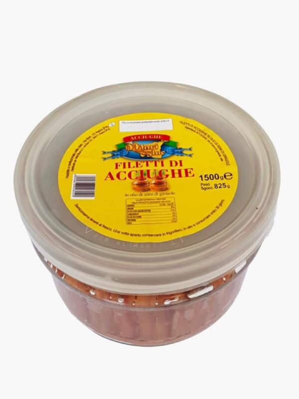 Filetti di acciughe in olio di semi di girasole 1,5 kg