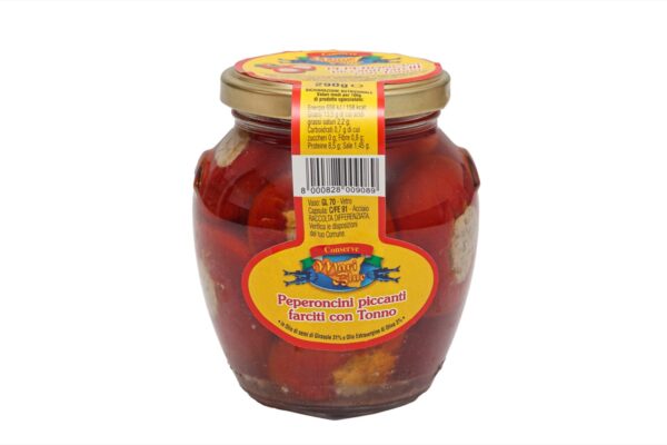 Peperoncini piccanti farciti con tonno 290 g