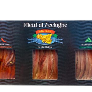 Tris di filetti di acciughe in olio di oliva 70 g